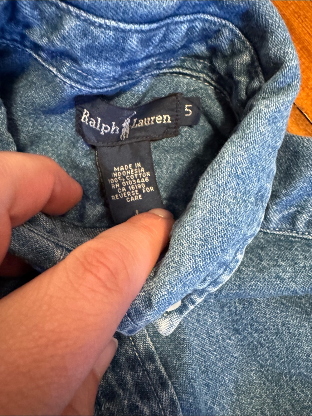 Ralph Lauren Boy’s Denim Button-Down Shirt - Blue - Picture 2 of 2